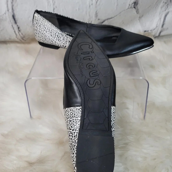 Circus Sam Edelman Women's Sz 7 Slip On Shoes Flats Pointed Toe Black Vegan Art - Picture 9 of 15